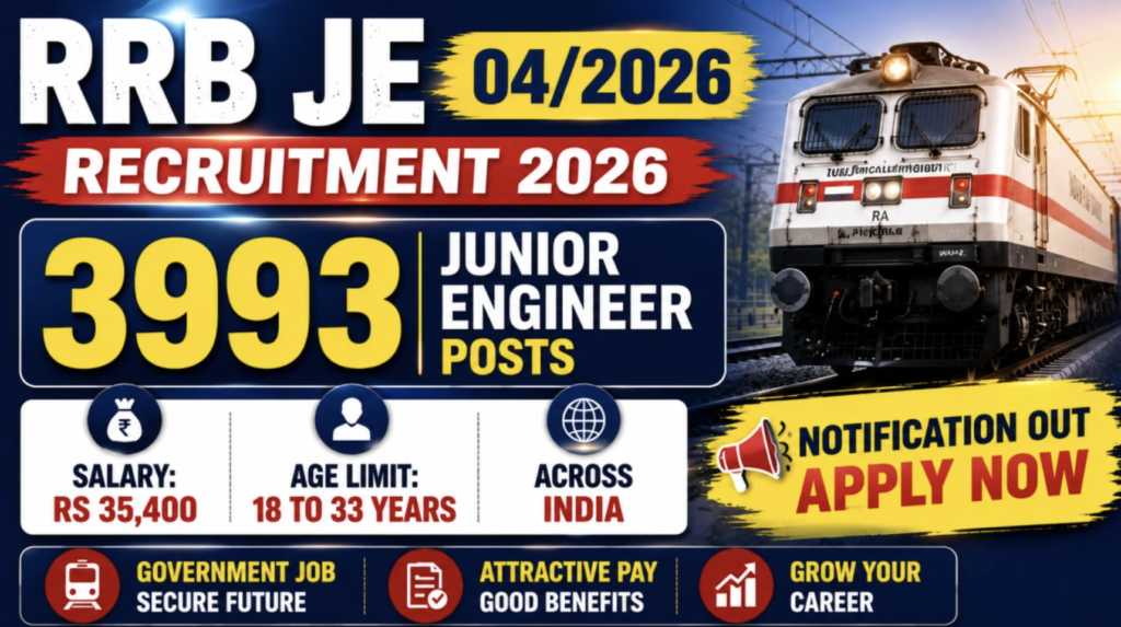 Indian Railways Hiring: Apply Now for RRB JE Recruitment 2026